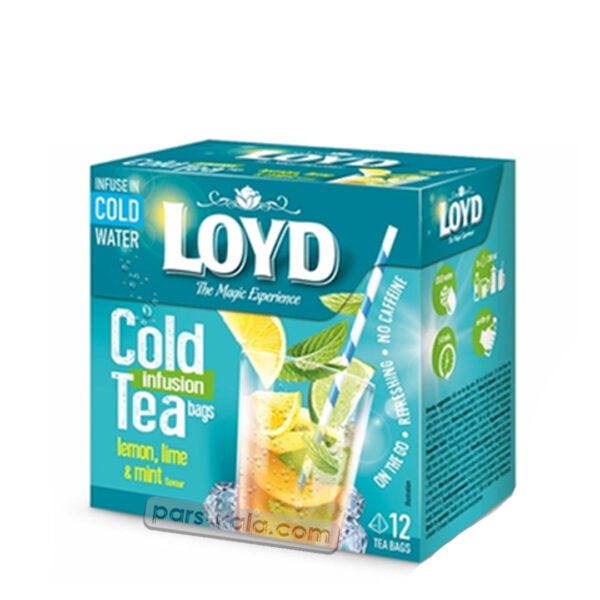 چای کیسه ای سرد با طعم لیمو و نعنا لوید 12 عددی